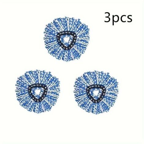 Lot de 3 têtes de balai en microfibre compatibles avec les balais rotatifs OCedar, faciles à essorer, très absorbantes et lavables. (1/4)