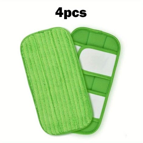 Lot de 4 recharges de serpillères en microfibre ultra-absorbantes, efficaces pour le nettoyage des sols durs et des plinthes, lavables et réutilisables. (1/4)