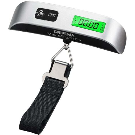 Balance à bagages numérique  GA2005, balance de voyage portable avec fonction tare, charge maximale : 50 kg, noir/argent (1/4)
