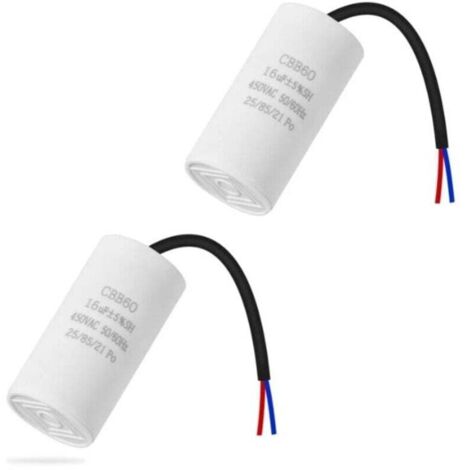 CBB60 16uf 50/60HZ condensateur de dmarrage, condensateur de moteur, condensateur de moteur, condensateur microfarad avec fil (1/4)