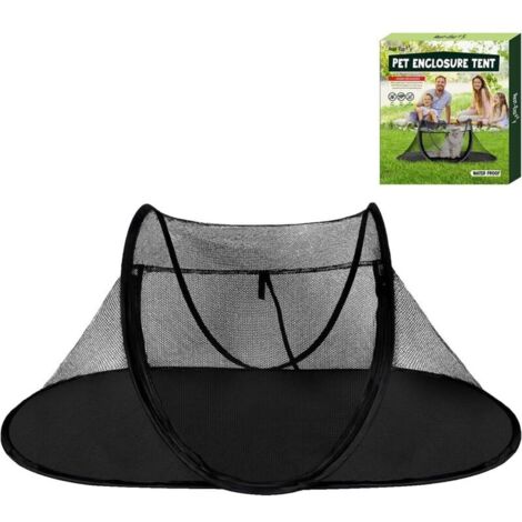 Tente extérieure pour chat , enclos pour animaux de compagnie adapté aux chats et petits animaux, parc de jeu d'intérieur portable avec sac de transport (noir)