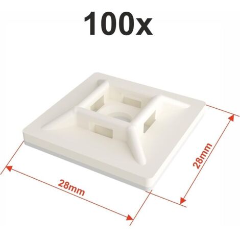 TTYSHIP® 200 Pcs Attache Cable Adhesif, 200 Embase Adhesive + 200 Serre