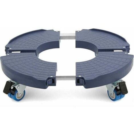 Support à plantes roulant réglable Ø40-54 cm, bleu – Plateforme roulante 200 kg, rotation à 360°, ABS et acier inoxydable, double verrouillage, support pour pots de fleurs d'intérieur/extérieur (1/4)