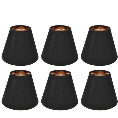 6PCS Abat-jour en tissu Clip sur abat-jour pour E14 Table Lustre Lampe de sol Lampe murale Décor de chambre (1/4)