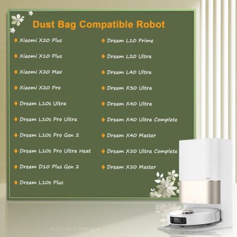 Sacs Filtration Multicouche Robot Aspirateur Sacs Réutilisables Pour Aspirateur Dreame X40 Ultra X50 Ultra L10s Ultra Gen2 - 3 Pièces Avec Fermeture Éclair, Économiques Et Écologiques