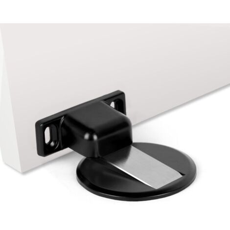 1 PC Arret de Porte Magnetique Arrêt de Porte en Métal, Forte Magnétique Butée de Porte en Métal, Butée de Porte Magnétique Solide Avec Adhésif et Vis (Noir) (1/4)