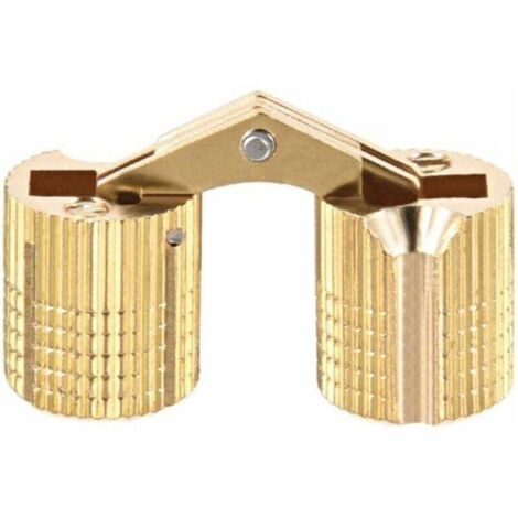 Lot de 2 charnières cylindriques invisibles Ø10 mm, ouverture à 180°, pour portes, placards et meubles, installation discrète (1/4)