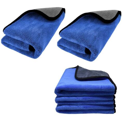 Chiffon microfibre 3X 500 g/m² pour un entretien parfait de la peinture - Extrêmement absorbant et doux pour l'entretien des voitures et motos 30 x 30 cm (5 pièces) (1/4)