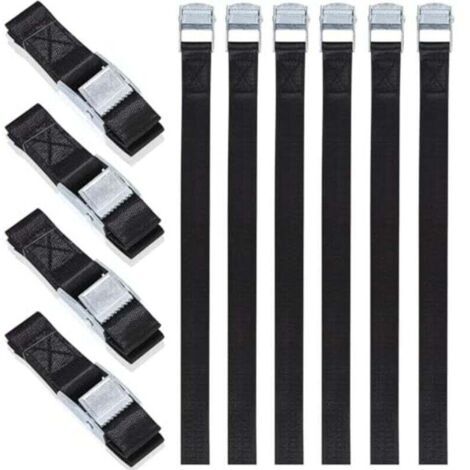 10 PCS 25mm x 50cm Sangle a Cliquet avec Boucle, Sangle Arrimage, Sangles D\'Arrimage, Sangle de Serrage, Sangles Demenagement, pour Porte Velo, Moto, Bagage, Voiture