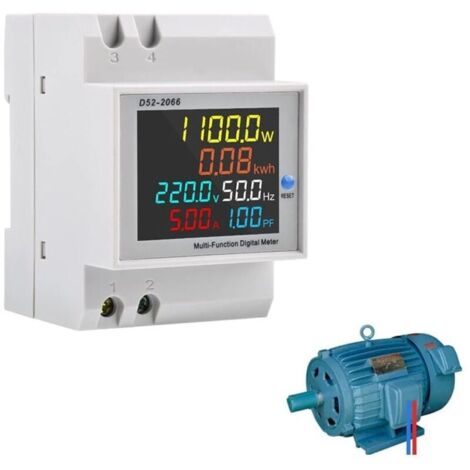 Compteur d\'énergie monophasé Compteur d\'électrique numérique AC 40-300V 100A Compteur Electrique 1 phasé Wattmètre Rail DIN Mètre Watt KWh Compteur Type CT (1/4)