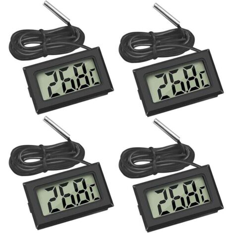 Mini Thermomètre Numérique avec Sonde Externe Imperméable pour Réfrigérateur Congélateur Aquarium 4 Pièces (1/4)