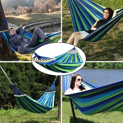 Hamac en filet en corde de coton pour intérieur et Plein air , balançoire simple avec