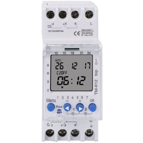 Minuterie industrielle TM612 à microprocesseur avec arrêt automatique 220 V (1/2)