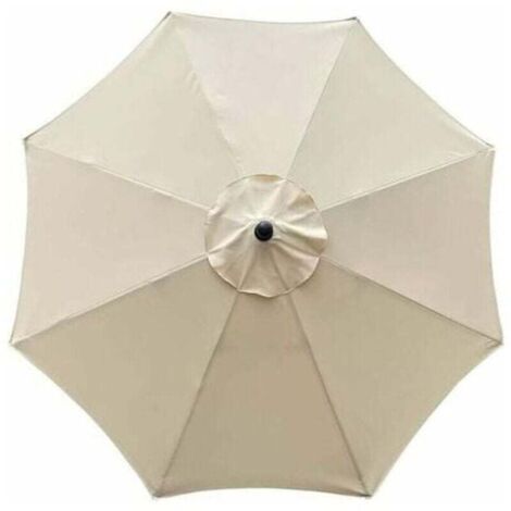 Housse de rechange pour parasol, 8 baleines, 3 m, impermable, anti-UV, tissu de rechange, beige (1/4)