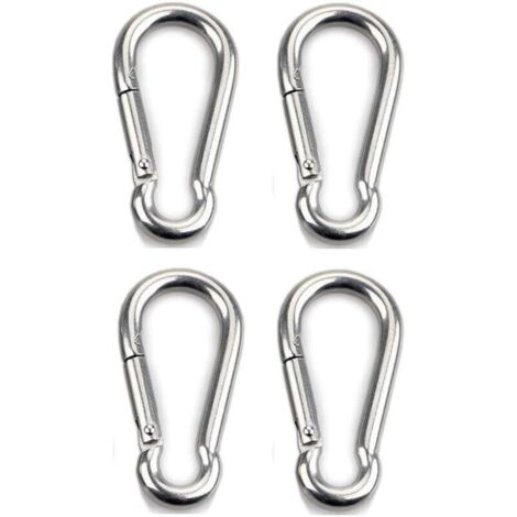 4pcs Mousqueton de Fixation pour Charges Lourdes, Sports, Chiens de Serrure, Hamac Balançoire, en Acier Inoxydable 304, 6mm Épaisseur (1/4)