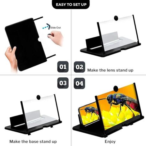 Chililon Agrandisseur Écran Téléphone 14 Pouces – Loupe 3D HD Pour Films & Vidéos, Pliable, Tous Smartphones