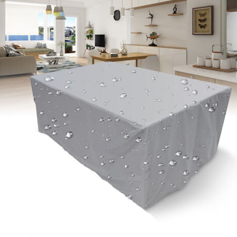 Housse de protection rectangulaire pour salon de jardin, en polyester, imperméable, anti-poussière, anti-UV, pour chaises ou tables de jardin (dimensions : 260 x 135 x 82 cm)