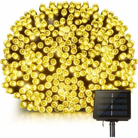 Guirlande Lumineuse Solaire, 200led Étanche Guirlande Lumineuse Extérieur 22m Avec 8 Modes Pour Jardin, Maison, Terrasse, Cour, Arbres, Les Fêtes, Mariage Blanc Chaud (1/4)