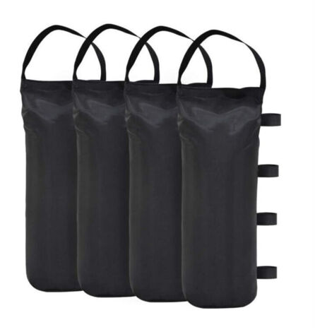 Lot de 4 sacs de sable pour tonnelle Qualité industrielle Poids pour tonnelle et tentes de jardin —le noir (1/4)