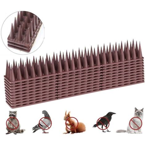 10 PCS Pic Anti Pigeon 43CM, Anti Pigeons pour Balcon, Pique Anti Pigeon Plastique, Anti Pigeon, Corbeaux, Chats, Moineaux, ect, Brun (1/4)