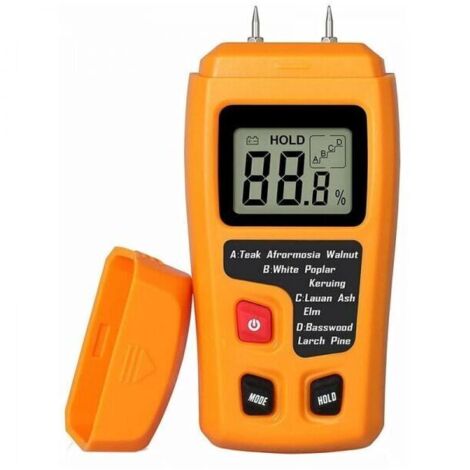 Testeur d'humidité du bois portable testeur d'humidité LCD pour détecteur d'humidité du bois pour la mesure de l'humidité du papier de bois de chauffage (1/4)