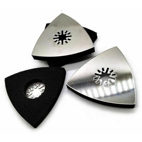 Plateau Abrasif Patin de Ponage Ponceuse Triangle Disque pour outils Multifonctions 3pcs (1/4)
