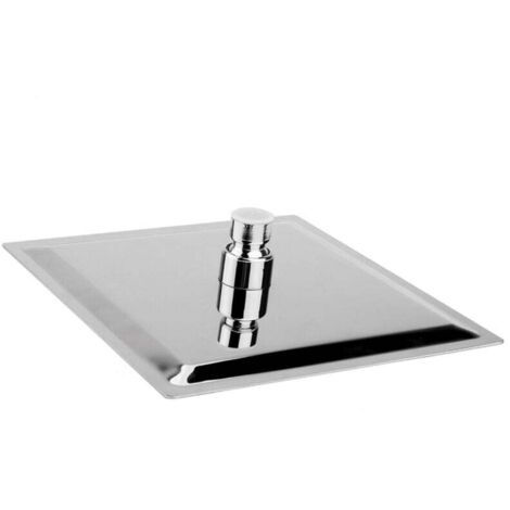 Pommeau de Douche Inox - Tete de Douche Pluie , Pommeau de Douche Carré 20CM, Douche Economie d'Eau Universelle Filetage 1/2 Pouce, Facile à Installer et à Nettoyer (1/4)