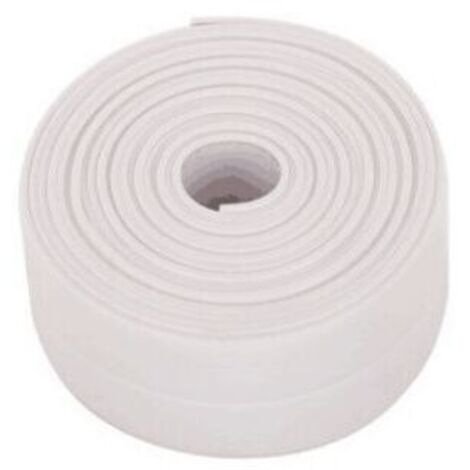 1PC Rouleaux Bande d'étanchéité - Imperméable - Joint Salle de Bain - PVC Ruban de Calfeutrage Autocollant pour Cuisine - Toilettes WC - Baignoire - Blanche (1/4)