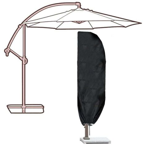 1Housse de Protection pour Parasol Déporté - Tissu Oxford 210D Imperméable & Anti-UV - Coupe-Vent avec Fermeture Éclair (280 cm) (1/4)
