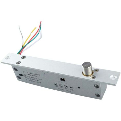 Serrure à pêne électrique Focket DC12 V, 5 lignes avec 4 temporisations, serrure de porte étroite à pêne électrique, sécurité intégrée (verrouillage hors tension) (1/4)