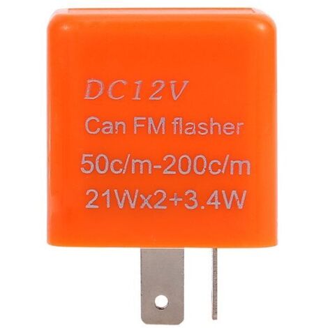 Clignotant Moto Universel 2 Broches Vitesse Réglable Relais Clignotant LED 12V Orange (1/4)