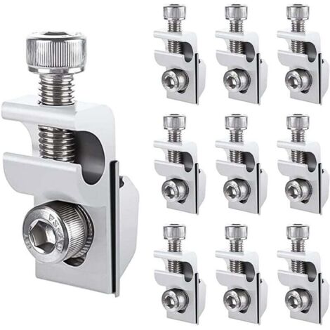 10 Pièces M6 Clips de Mise à Terre de Panneau Solaire Standard, Kit de Fixation pour Système de Montage Solaire (1/4)