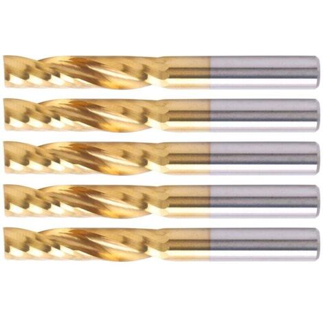 5 Pièces 6X28X55mm Professionnel CNC Fraise en Bout Métal Spirale Routeur Peu Accessoire pour Aluminium Laiton Cuivre Autres Métaux Non Ferreux A (1/4)