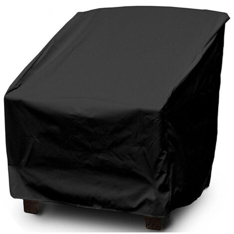 Housse de chaise de jardin empilable, en tissu Oxford 210D imperméable, 97 x 79 x 89/48 cm (noir) (1/4)