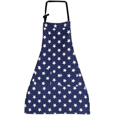 Tablier de cuisine (bleu marine), tablier de cuisine pour femme, tablier réglable en coton et lin pour cuisine familiale, restaurant, barbecue (1/4)