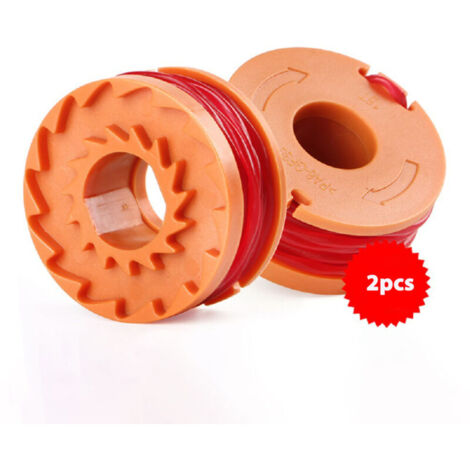 2pcs Bobines de Fil de de coupe de 3m, diamètre de 1.65 mm, Longue Durée, compatible avec les Débroussailleuses et Coupe-Bordures WORX WA0010 (1/4)