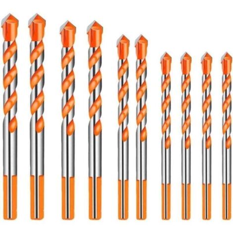 CCYKXA 10 Pièces Carbure De Tungstène Maçonnerie Foret Ensemble pour Céramique Porcelaine Métal Acier (6/8 /10 /12mm) (1/4)