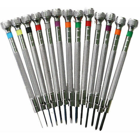 Tournevis de précision 13 pièces, outils de différentes tailles pour horlogers, tournevis plat pour réparation de montres, outils de réparation pour horlogers (1/3)