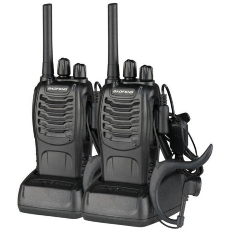 2PCS BF-88E 1500mAh Walkie-talkie en veille ultra-longue durée EU Standard Noir (1/4)