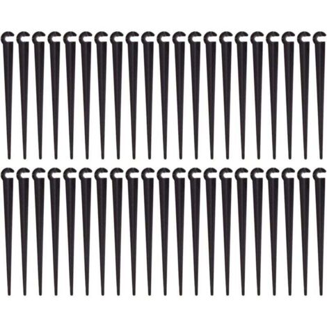 Piquets de Support de Tuyau d'irrigation Support Piquet de Tube Irrigation Goutte à Goutte Plastique Outil de Jardinage,Paquet de 100 (1/4)