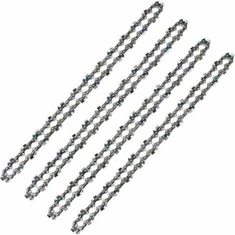 Chaîne de tronçonneuse 52 Maillons, Pas de 3/8" LP, Jauge 050" (1,3mm) Faible Rebond (Low Kickback), Lot de 4 Chaînes de Tronçonneuse 52 Entraineurs pour Guide Chaîne de 14" (35 cm) (1/4)
