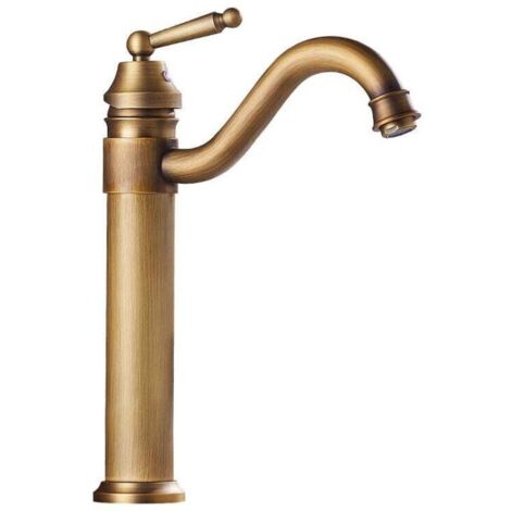 Robinet de lavabo  en laiton massif, mitigeur réglable eau chaude/eau froide, avec bec pivotant à 360°. (1/4)