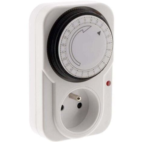 Lot de 2 minuteurs mécaniques pour usage quotidien avec voyant lumineux 3680 W - Blanc (1/4)