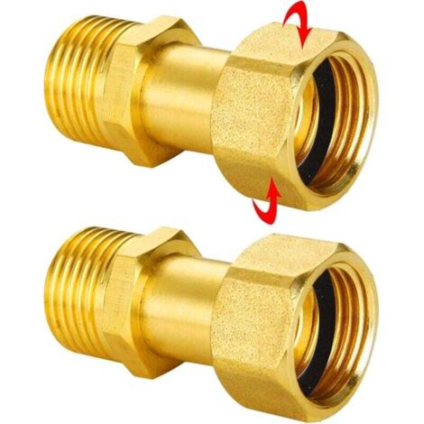 Lot de 2 raccords droits en cuivre 4/4, filetage mâle et femelle, pièces de plomberie pour canalisations et distribution d'eau (1/4)