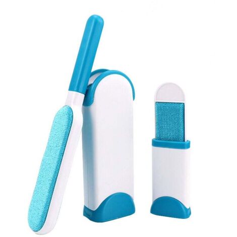Anti-poils brosse pour animal domestique - Brosse de nettoyage magique réutilisable pour enlever les poils d’animaux de compagnie avec Auto-nettoyage retirer Chien Chat Cheveux (Bleu) (1/4)