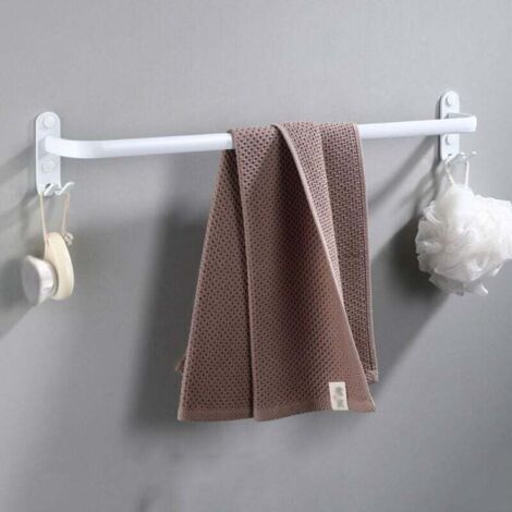 Porte-serviettes mural , barre porte-serviettes multi-niveaux avec crochets, porte-serviettes gain de place en aluminium pour salle de bain, cuisine d'hôtel, style contemporain - 50 cm, blanc, 1 nivea (1/3)