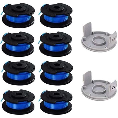 10 Paquets Bobine de Rechange pour Coupe-bordure pouce pour Ryobi , Compatible Avec Ryobi One + AC14RL3A, Coupe-fil Sans Fil , 8 Bobines + 2 Capuchons de Coupe (1/4)