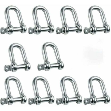 M5 Manille inox Droite Bracelet Acier Inoxydable,(10pcs) (1/4)