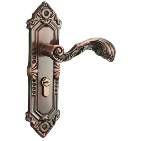 Serrure de porte d'entrée en aluminium style rétro, à levier, pour la maison ou la chambre. (1/3)