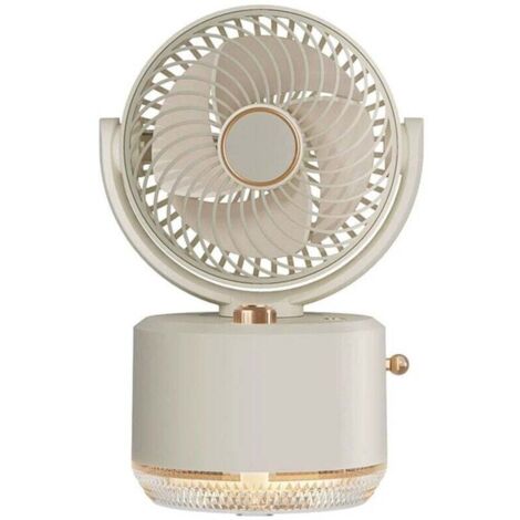 Ventilateur portable avec humidificateur 300 ml et lumière d'ambiance - 3 vitesses, batterie au lithium 1800 mAh (1/4)
